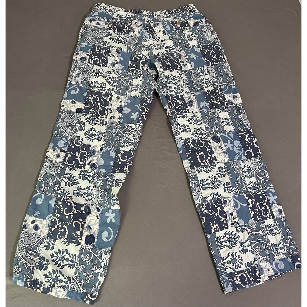 J.Crew Men’s 33x32 Blue White Patchwork Paisley Pants Excellent Cond - Picture 8 of 14